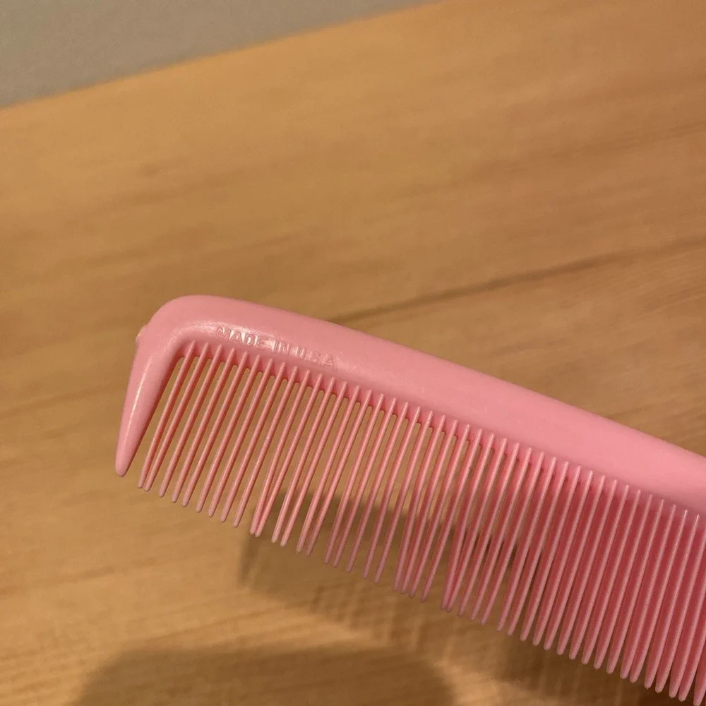 Vintage Unbreakable Comb Pink Rat Tail Made In USA Unbranded 8